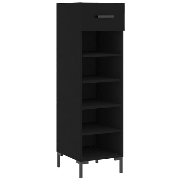 vidaXL Armoire &agrave; chaussures noir 30x35x105 cm bois d'ing&eacute;nierie