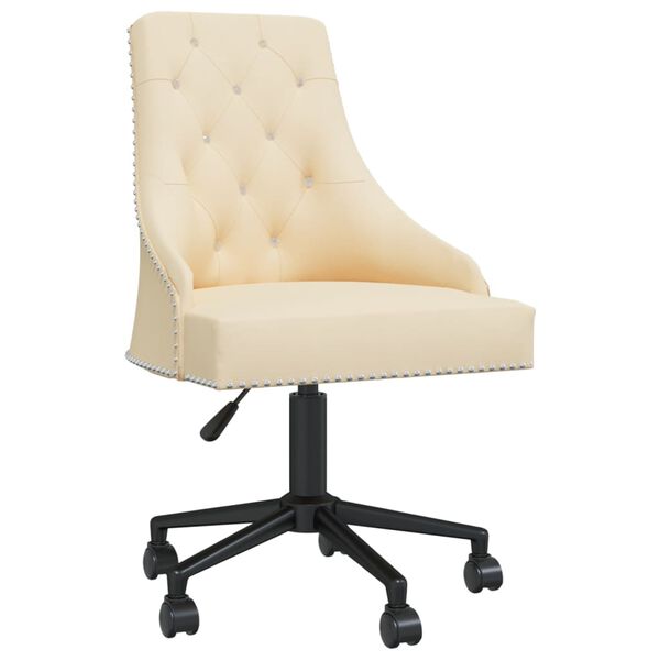vidaXL Chaise pivotante de bureau Cr&egrave;me Velours