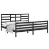 vidaXL Cadre de lit sans matelas noir bois massif 200x200 cm