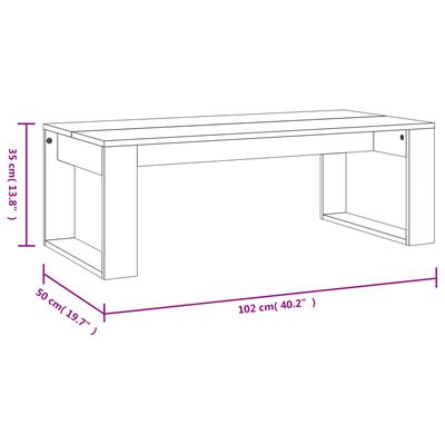 vidaXL Table basse chêne sonoma 102x50x35 cm bois d'ingénierie