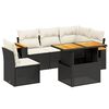 vidaXL Salon de jardin 6 pcs avec coussins noir r&eacute;sine tress&eacute;e