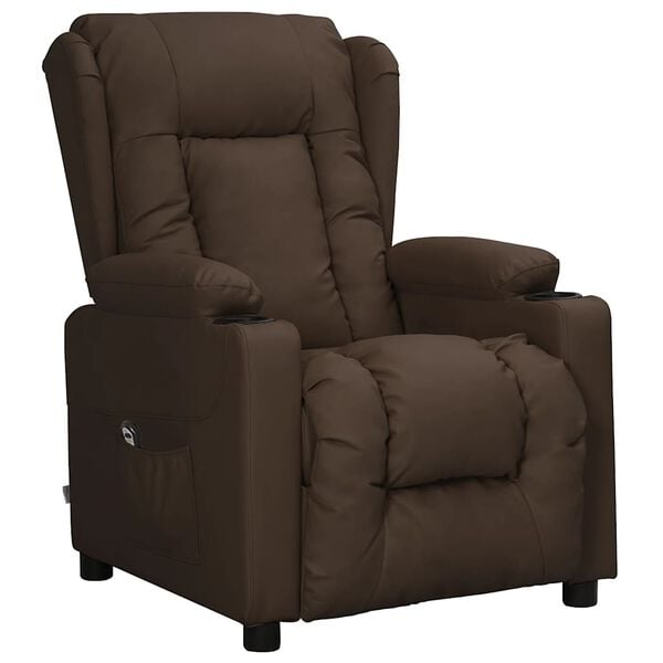 vidaXL Fauteuil Marron Similicuir