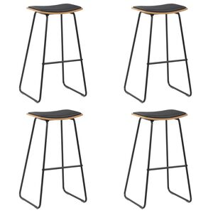 vidaXL Tabourets de bar lot de 4 noir similicuir