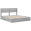 vidaXL Lit de Rangement Gris Sonoma 200 x 200 cm Bois d'ing&eacute;nierie