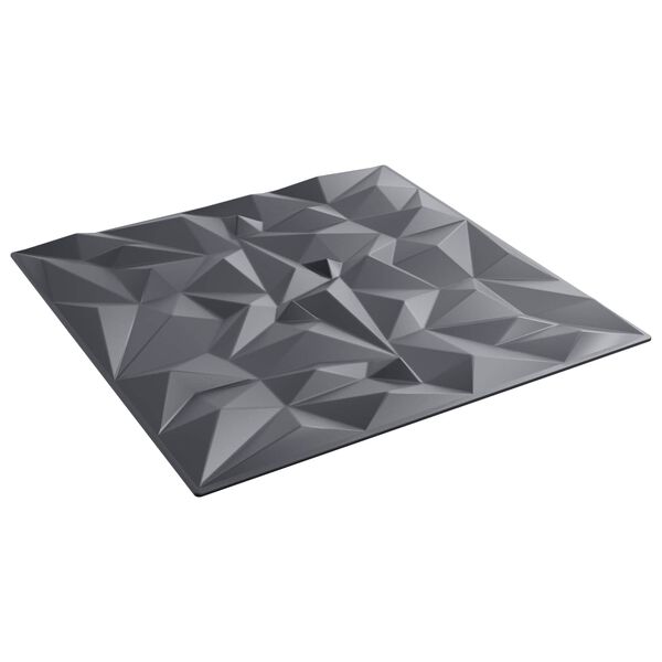vidaXL Panneaux muraux 24 pcs Gris Am&eacute;thyste 50 x 50 cm Mousse XPS