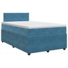 vidaXL Lit boxspring avec matelas Bleu fonc&eacute; 120 x 200 cm Velours