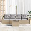 vidaXL Ensemble de Canap&eacute;s 5 pcs Beige et Gris clair polyrotin