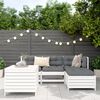 vidaXL Salon de jardin 5 pcs blanc bois massif de pin