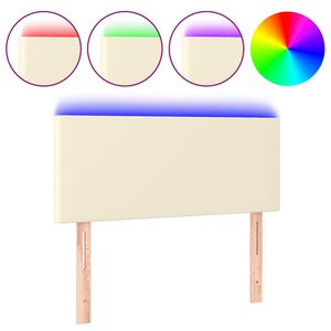 vidaXL T&ecirc;te de lit &agrave; LED Cr&egrave;me 80x5x78/88 cm Similicuir