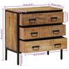 vidaXL Buffets 2 pcs 70x35x70 cm bois de manguier brut massif
