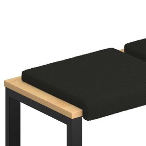 vidaXL Coussin de banc 4 pc Tissu Sherpa Noir Profondeur 35 cm