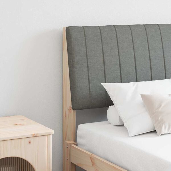 vidaXL T&ecirc;te de lit capitonn&eacute;e Gris fonc&eacute; 150 cm Pin massif