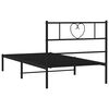 vidaXL Cadre de lit métal sans matelas avec tête de lit noir 100x190cm