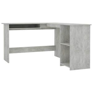 vidaXL Bureau d'angle en forme de L Gris B&eacute;ton Bois d'ing&eacute;nierie