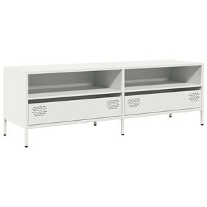 vidaXL Meuble TV blanc 135x39x43,5 cm acier lamin&eacute; &agrave; froid