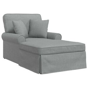 vidaXL Chaise lounge avec jupe avec coussin 3 pcs Gris clair tissu
