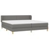 vidaXL Sommier &agrave; lattes de lit avec matelas Gris fonc&eacute; 200x200cm Tissu