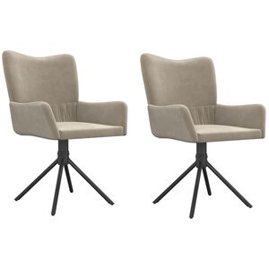 vidaXL Chaises pivotantes &agrave; manger lot de 2 Gris clair Velours