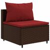 vidaXL Salon de jardin 5 pcs avec coussins Marron Résine tressée