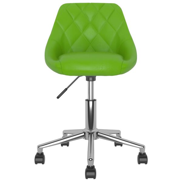 vidaXL Chaise pivotante de salle &agrave; manger Vert Similicuir