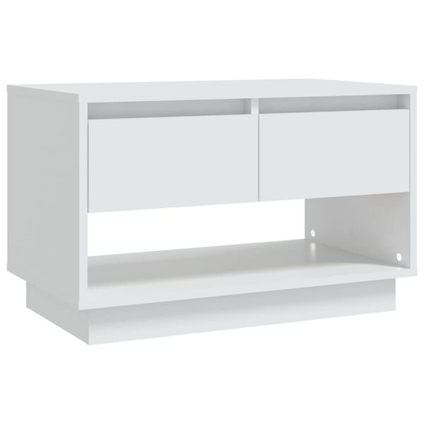 vidaXL Meuble TV Blanc 70x41x44 cm Bois d'ing&eacute;nierie