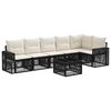 vidaXL Ensemble de canap&eacute; de jardin 7 pcs Noir et blanc cr&egrave;me