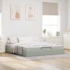 VidaXL Cadre de lit ottoman sans matelas gris clair 200x200 cm velours