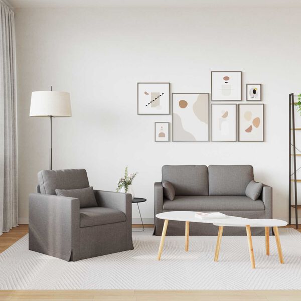 vidaXL Canap&eacute; 2 pcs Taupe