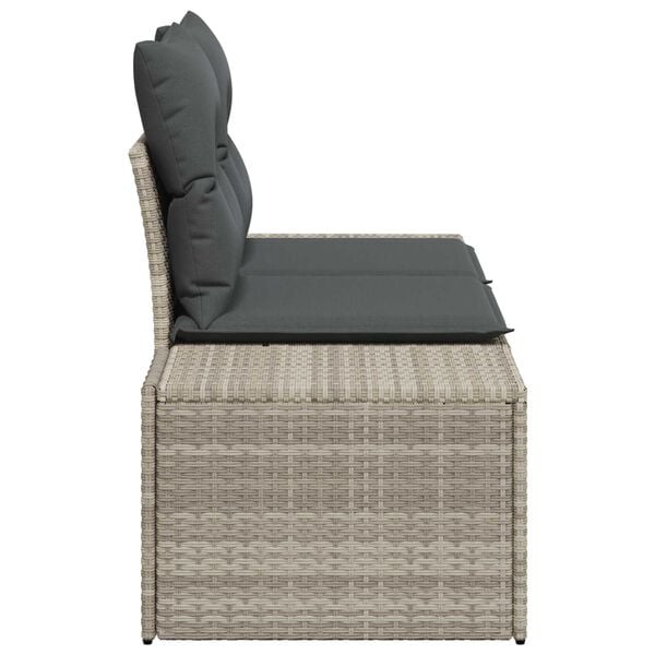 vidaXL Canap&eacute; de jardin avec coussin Gris 184 x 62 x 69 cm polyrotin