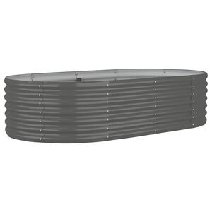 vidaXL Lit sur&eacute;lev&eacute; de jardin Acier galvanis&eacute; 152x80x36 cm gris