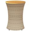 vidaXL Table d'appoint de jardin forme tambour beige rotin bois massif