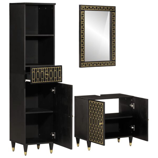 vidaXL Ensemble de meubles de salle de bain 3 pcs bois manguier massif