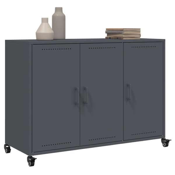 vidaXL Buffet anthracite 100,5x39x72 cm acier