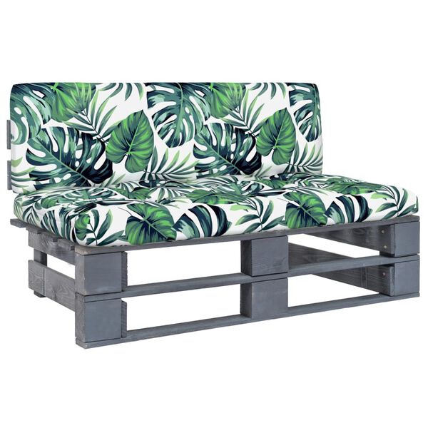 vidaXL Canapé central palette de jardin Gris Bois de pin imprégné