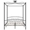 vidaXL Cadre de lit à baldaquin sans matelas noir métal 180x200 cm