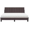 vidaXL Lit avec matelas Hanko marron fonc&eacute; 160x200 cm tissu