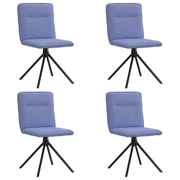 vidaXL Chaises &agrave; manger lot de 4 bleu jean tissu