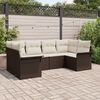 vidaXL Ensemble de canap&eacute; de jardin 6 pcs Marron Poly rotin
