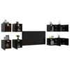 vidaXL Meubles TV muraux 8 pcs Noir brillant 30,5x30x30 cm