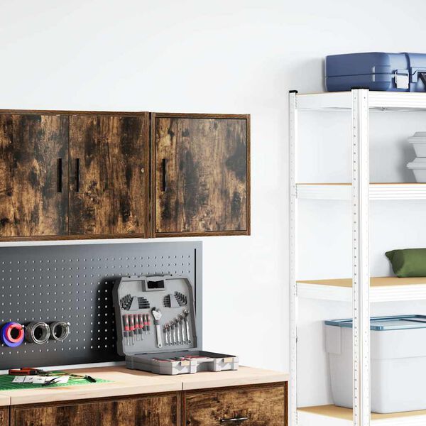 vidaXL Armoire murale de garage ch&ecirc;ne fum&eacute; bois d'ing&eacute;nierie