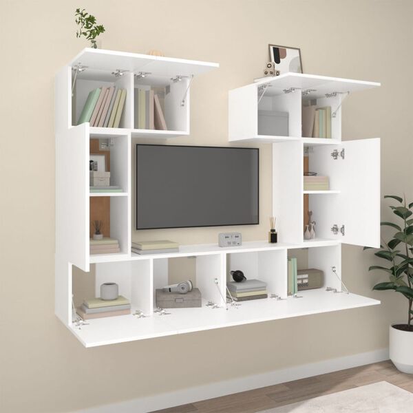 vidaXL Ensemble de meubles TV 6 pcs Blanc Bois d'ingénierie