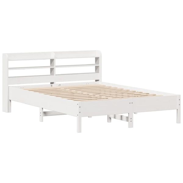 vidaXL Cadre de lit sans matelas blanc 150x200 cm bois de pin massif