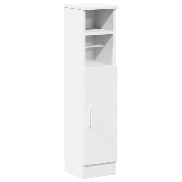 vidaXL Meuble de salle de bain avec porte-rouleau blanc 20,5x22x90 cm