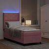 vidaXL Lit &agrave; ressorts avec matelas avec LED Rose 80 x 200 cm Velours