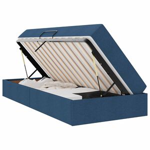 vidaXL Lit avec rangement et matelas Bleu 90 x 190 cm Polyester