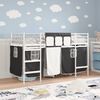 vidaXL Cadre de Lit Mezzanine pour Enfants avec Rideaux Blanc et Noir