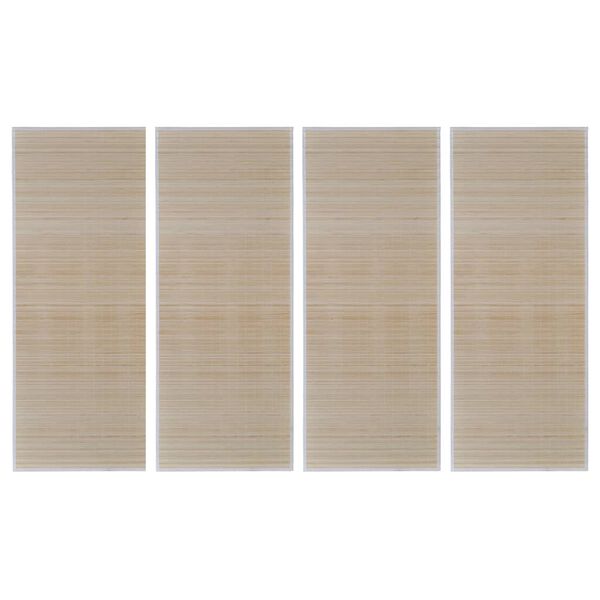 vidaXL Tapis rectangulaires Bambou naturel 4 pcs 120x180 cm