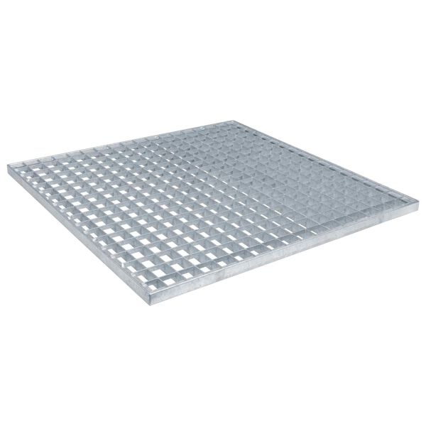 vidaXL Grille Argent 60 x 60 x 2 cm Acier galvanis&eacute; &agrave; chaud