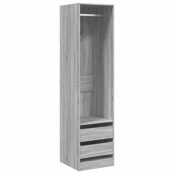 vidaXL Armoire avec tiroirs Sonoma gris 50x50x200 cm Bois d'ing&eacute;nierie