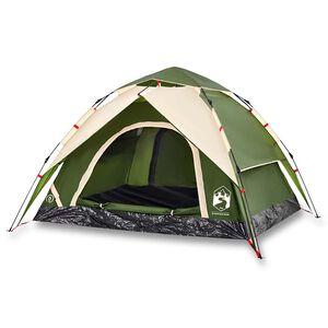 vidaXL Tente de camping &agrave; d&ocirc;me 3 personnes vert lib&eacute;ration rapide